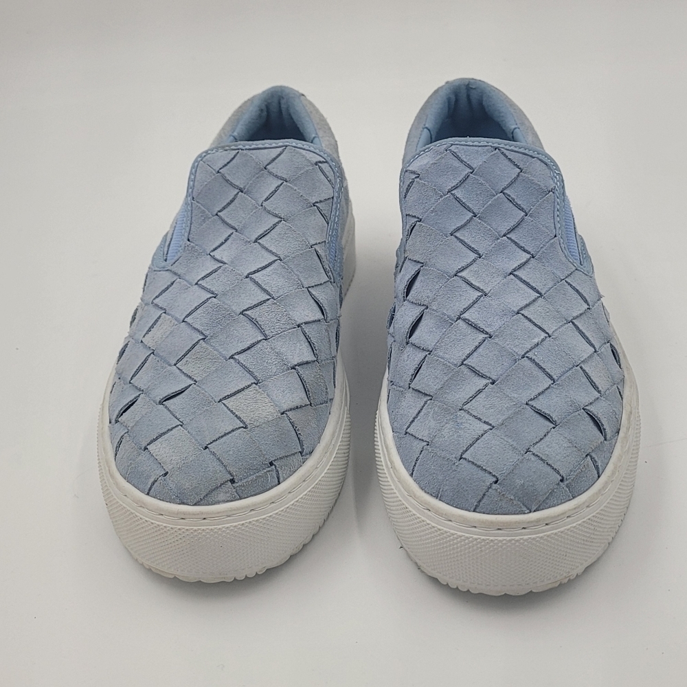 Marc Fisher Calia Light Blue Woven Leather Slip On Sneakers Size 7 - Picture 5 of 14